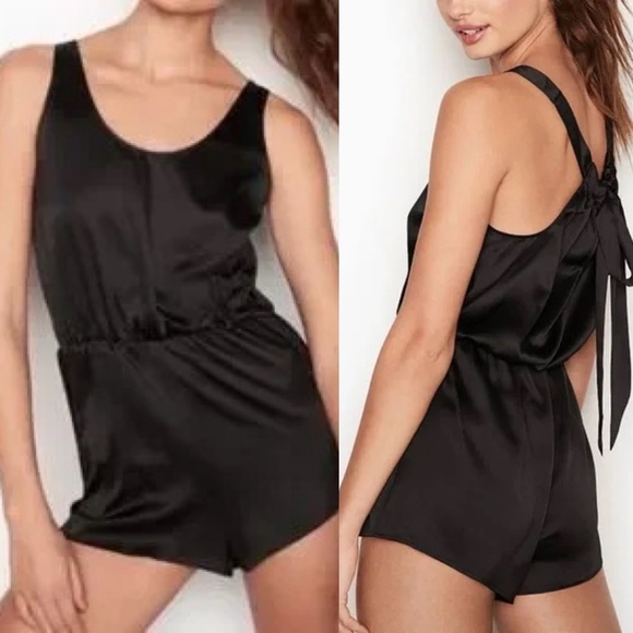 VICTORIA’S SECRET Satin Tied Back Loungewear Romper - Picture 15 of 15